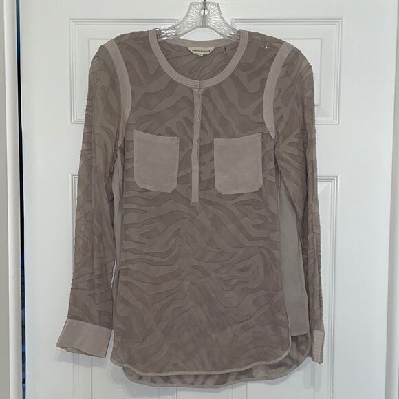 Rebecca Taylor Liger Double Black Top in Sleek - Picture 1 of 9